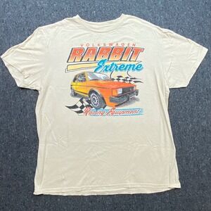 Volkswagen Retro Racing Sz M-L Beige Graphic T-Shirt Rabbit Extreme